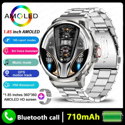 Nuovo GPS Track Astuto Della Vigilanza Degli Uomini 1.85 Pollici HD AMOLED Schermo 710 Mah Batteria Sport Chiamata Bluetooth Smartwatch Per Android IOS - My Hashtag Shop