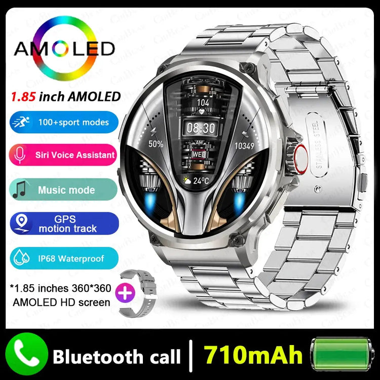 Nuovo GPS Track Astuto Della Vigilanza Degli Uomini 1.85 Pollici HD AMOLED Schermo 710 Mah Batteria Sport Chiamata Bluetooth Smartwatch Per Android IOS - My Hashtag Shop