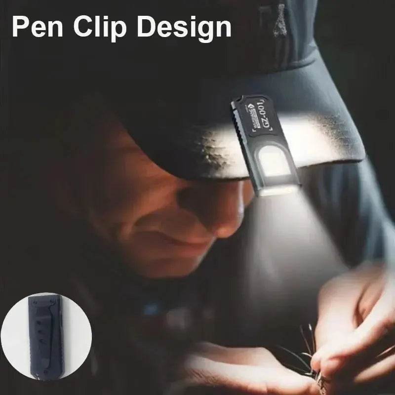 Potente mini torcia portachiavi LED COB USB C ricaricabile lampada da lavoro sospesa portachiavi impermeabile lampada da tasca da campeggio - My Hashtag Shop