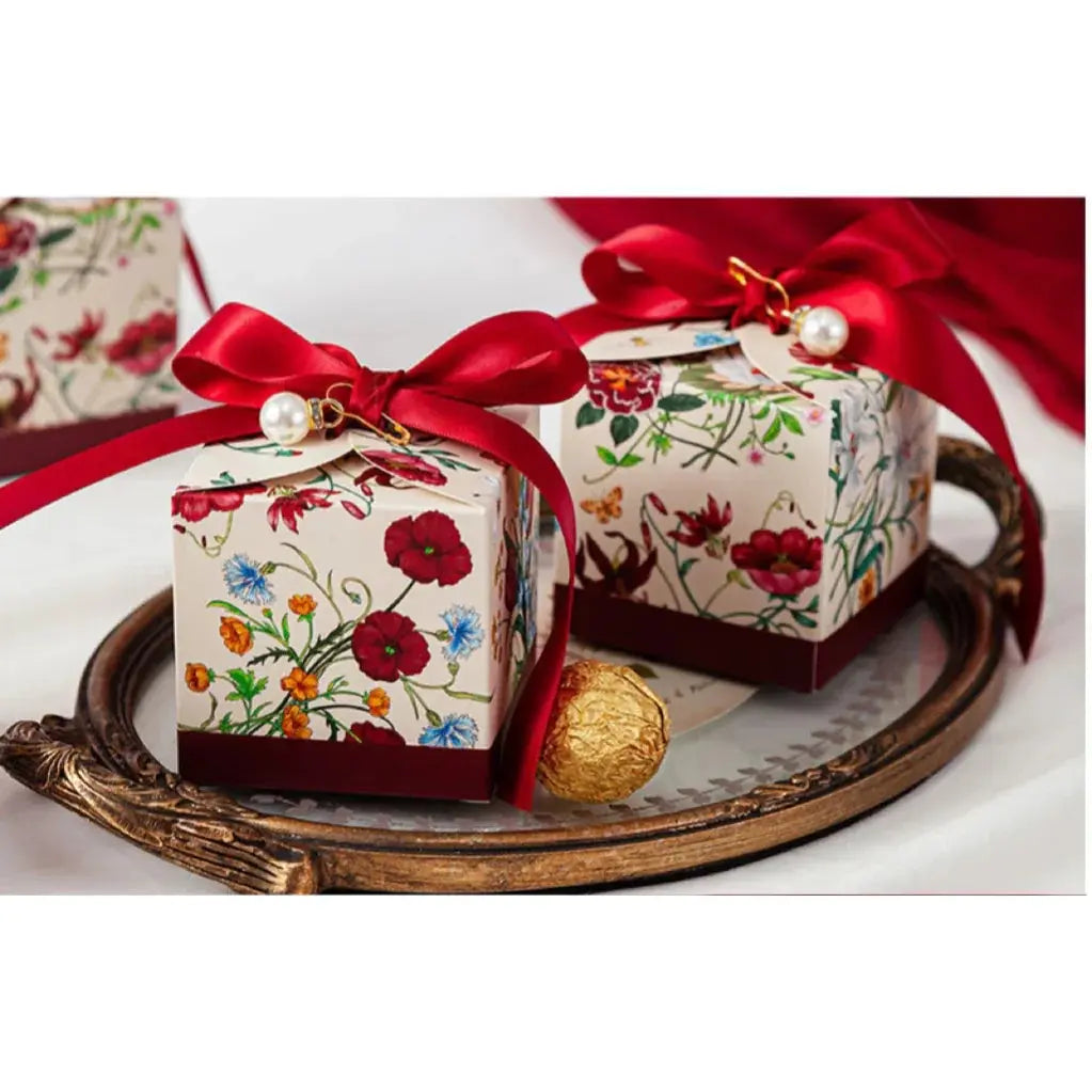 New Mori Series Hand-painted Plant With Ribbon Wedding  Box 20/50pcs Liebe - Making Life Easier