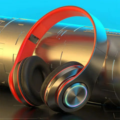 Cuffie wireless over-ear: cancellazione attiva del rumore, bassi profondi, luce a LED, design pieghevole portatile per musica, sport e giochi HASHTAG