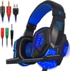 Cuffie da gioco con microfono e luce LED per PC portatile Computer cellulare PS4 Xbox Cuffie da gioco per PC stereo cablate da 3,5 mm Regali HASHTAG