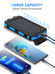 Banca solare da 50000 mAh con cavo integrato, alimentatore mobile universale leggero e di grande capacità per telefoni cellulari HASHTAG