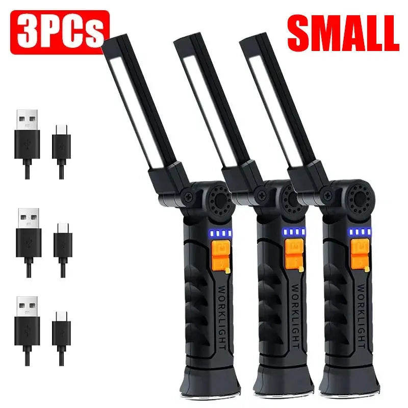 Torcia portatile a LED COB Lampada da lavoro ricaricabile USB Lanterna magnetica Lampada a sospensione con batteria incorporata Torcia da campeggio - My Hashtag Shop