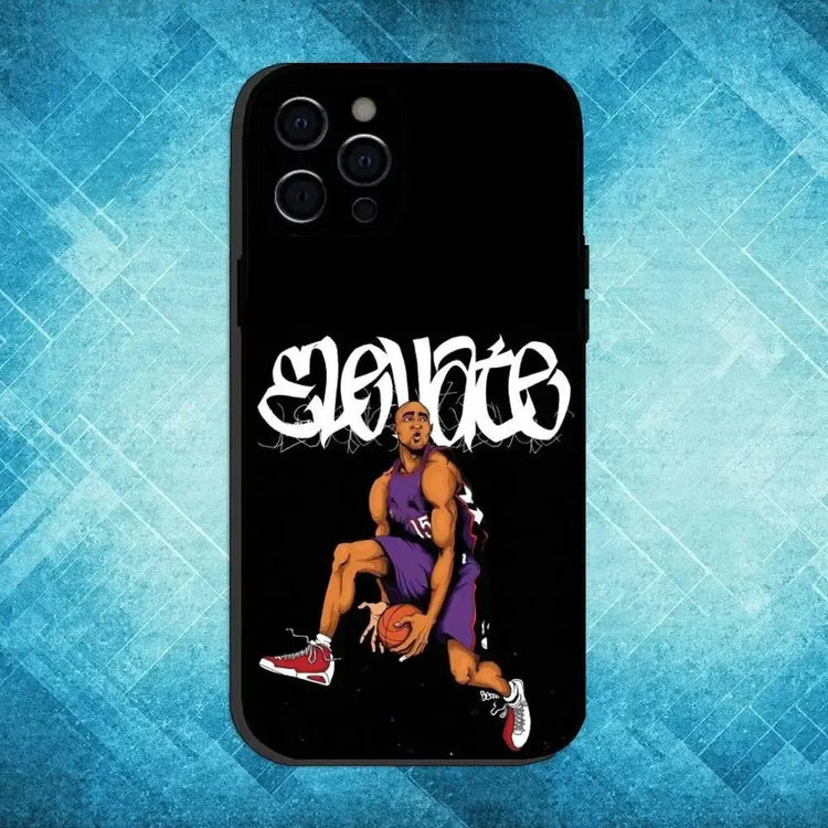 Custodia per telefono Basket V-Vince C-Carter 15 per iPhone17,16,15,14,13,12,11 Plus,Pro Max Cover morbida nera - My Hashtag Shop