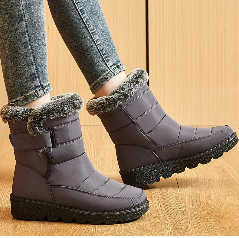 Woman Winter Boots Ankle Low Heels Botas Mujer Waterproof Snow Boots Liebe - Making Life Easier