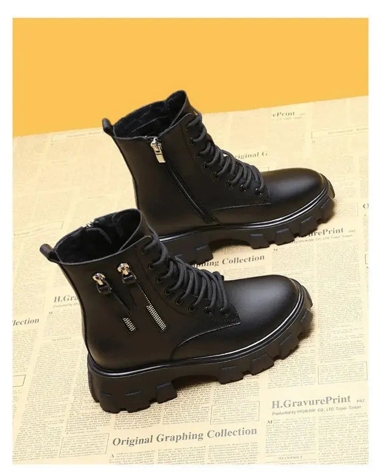 Booties 2025 Autumn Winter High-Top Cotton Shoes Liebe - Making Life Easier