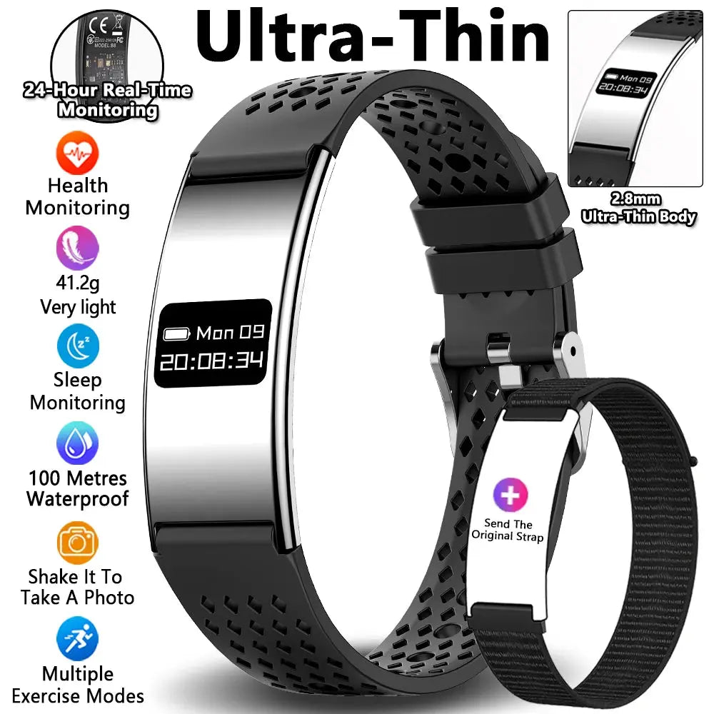 Uomo Donna Bracciale intelligente Frequenza cardiaca Monitor del sonno Salute Smart Band Sport impermeabile Fitness Tracker Smartwatch per Android iOS - My Hashtag Shop