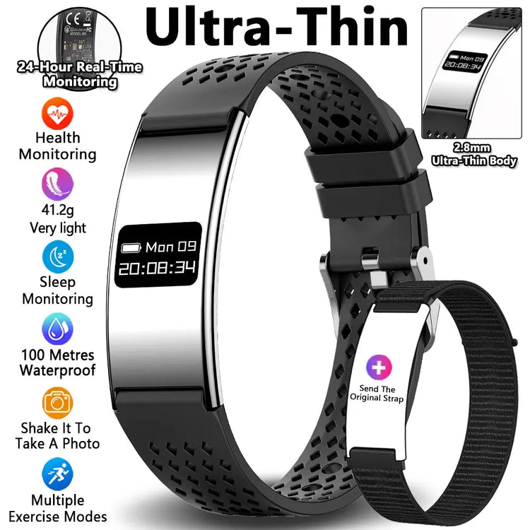 Uomo Donna Bracciale intelligente Frequenza cardiaca Monitor del sonno Salute Smart Band Sport impermeabile Fitness Tracker Smartwatch per Android iOS - My Hashtag Shop