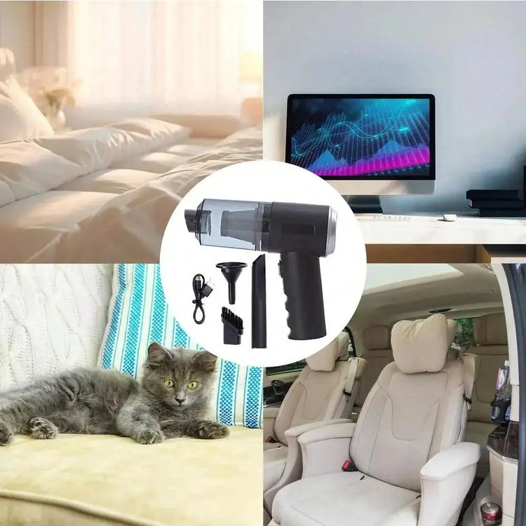Aspirapolvere combinato 3 in 1 con aspirazione e soffiaggio integrati, ricarica USB, aspirapolvere per piccole auto - My Hashtag Shop