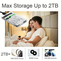 Custodia per HDD trasparente Custodia per HDD SSD da 2,5 pollici SATA a USB Tipo-C Adattatore Scatola per disco rigido esterno portatile Senza attrezzi HASHTAG