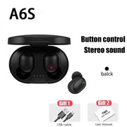 TWS A6S cuffie Bluetooth Wireless auricolari Noice Cancelling auricolari cuffie Bluetooth con microfono per Huawei Xiaomi Redmi HASHTAG