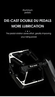 WEST BIKING DU Cuscinetto Pedale per bicicletta Pedale da ciclismo antiscivolo Pedale per bici da strada MTB ultraleggero in lega di alluminio Accessori per bici HASHTAG