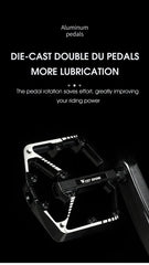 WEST BIKING DU Cuscinetto Pedale per bicicletta Pedale da ciclismo antiscivolo Pedale per bici da strada MTB ultraleggero in lega di alluminio Accessori per bici HASHTAG