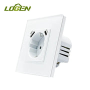 LOUTSGEN Zigbee Presa a muro Tipo-c Porte di ricarica USB Spine intelligenti UE Presa di corrente App Tuya Smart Life Pannello in vetro temperato Alexa HASHTAG