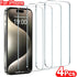 4 pezzi di vetro temperato per iPhone 16 15 14 13 12 11 Pro Max protezione dello schermo per iPhone 7 8 Plus X XS Max XR pellicola protettiva in vetro - My Hashtag Shop