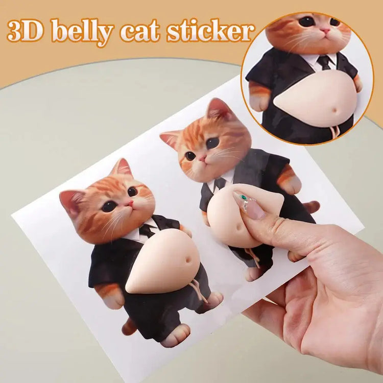 Adesivi 3D a Forma di Cucciolo con Pancia Gonfia, Adesivi Morbidi 3D a Forma di Gatto per Cover di Telefoni, Quaderni, Scrapbooking e Decorazioni Fai-da-Te - My Hashtag Shop