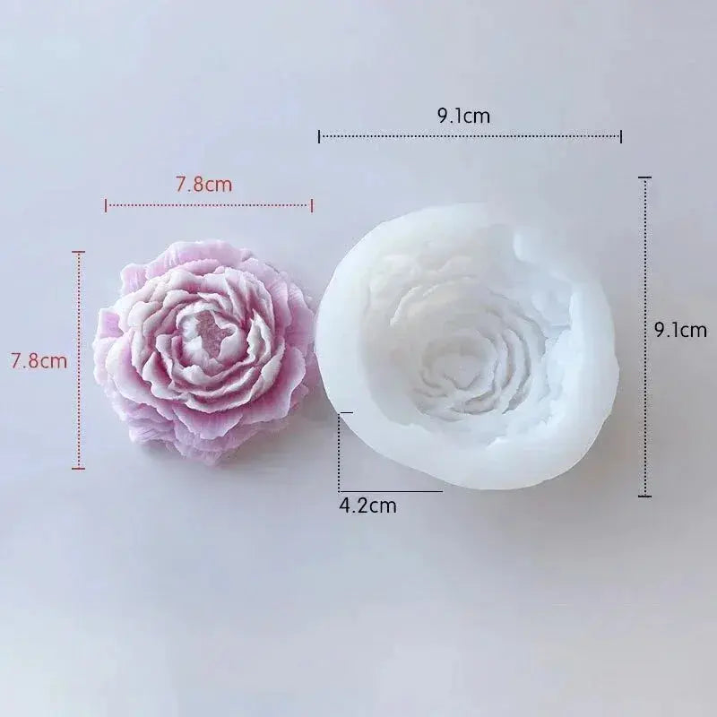 3D Peony Candle Silicone Mold. Liebe - Making Life Easier
