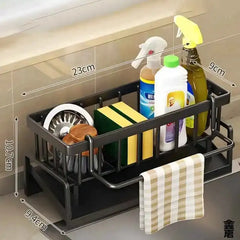 Compact Faucet Mounted Spice Rack – Sink Organizer with Drainer – Space-Saving Kitchen Utensil/Accessory Caddy HASHTAG