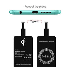 Supporto per ricevitore caricabatterie wireless Tipo C Micro USB Adattatore di ricarica wireless veloce per iPhone Ios Ricarica wireless per telefono Android HASHTAG