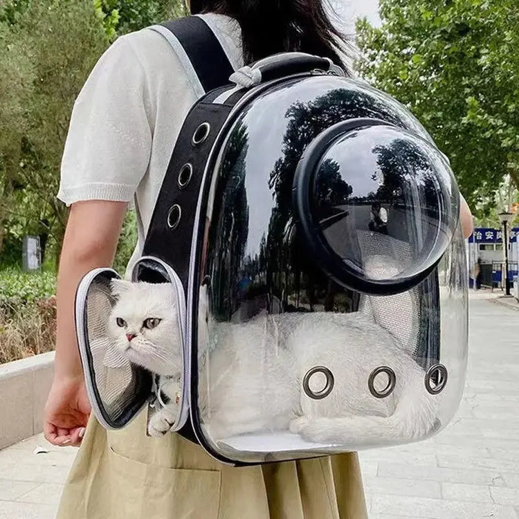 Borsa da trasporto per gatti per animali domestici Zaini spaziali per animali domestici Zaino trasparente portatile traspirante Borse per capsule spaziale per trasporto di cuccioli di cane - My Hashtag Shop