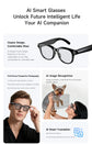 Occhiali Smart AI 2026 per Uomo e Donna, Fotocamera HD 200W, Video 1080P, Assistente Vocale AI, Traduzione, Riproduzione Musicale, Torcia LED HASHTAG