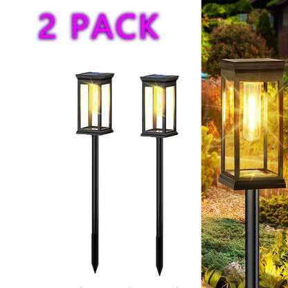 Luci calde per percorsi solari Giardino esterno impermeabile ad energia solare per la decorazione dell&