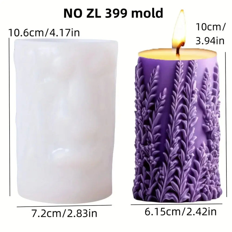 Silicone Mold Flower Lavender Gypsum Cylindrical Candle Making Liebe - Making Life Easier