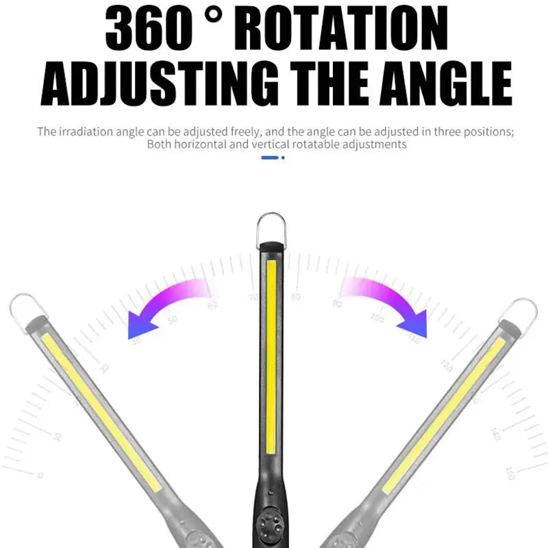 Lampade da Lavoro COB Portatili con Magnete, Torcia LED Ricaricabile, Dimmerabile, per Emergenze e Riparazioni Auto - My Hashtag Shop