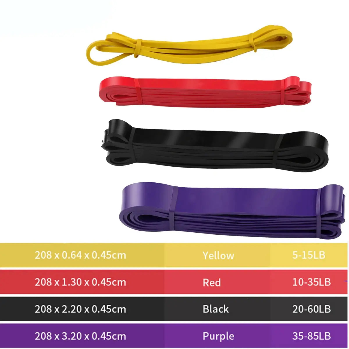 Fasce di resistenza per trazioni in gomma fitness, espansore di potenza Yoga Crossfit sospeso, 41" 208 cm - My Hashtag Shop
