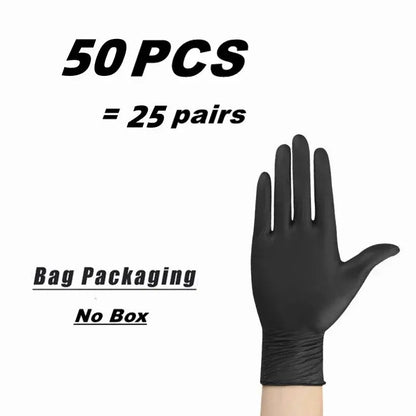 Guanti monouso in nitrile nero per il lavoro Guanti per la pulizia della casa senza lattice Textured Meccanico Tatuaggio Tinture per capelli Bellezza
