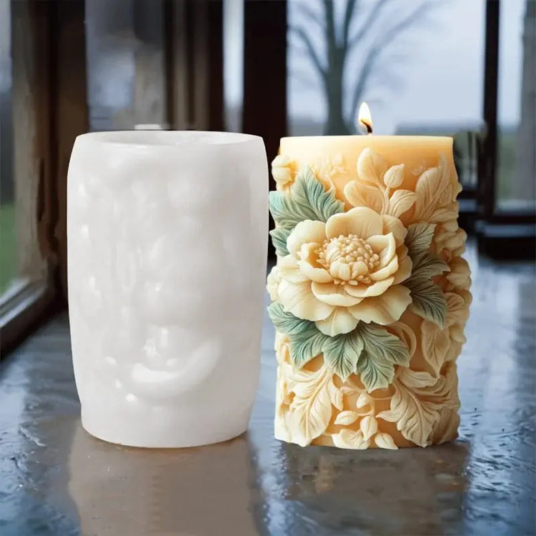 Silicone Mold Flower Lavender Gypsum Cylindrical Candle Making Liebe - Making Life Easier