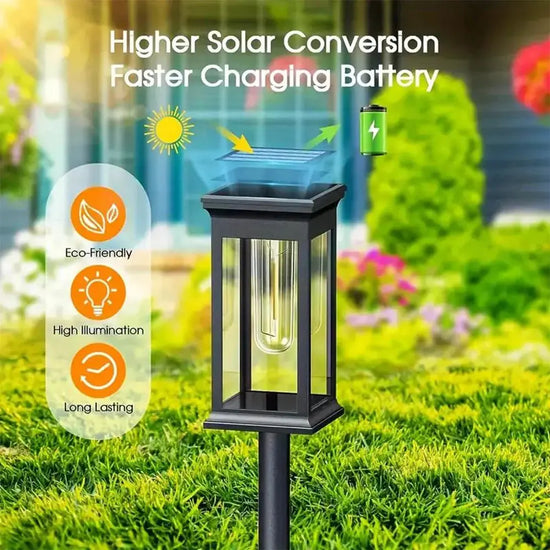 Luci calde per percorsi solari Giardino esterno impermeabile ad energia solare per la decorazione dell&
