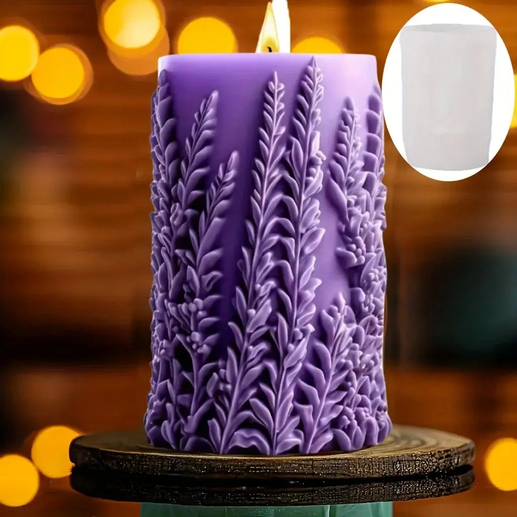 Silicone Mold Flower Lavender Gypsum Cylindrical Candle Making Liebe - Making Life Easier