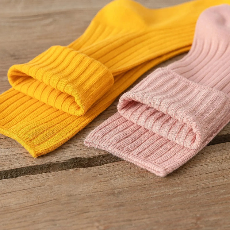 Women Cotton Loose Socks 10Pairs Retro Knitting Solid Color Long Black Liebe - Making Life Easier