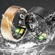 Anello intelligente Frequenza cardiaca Ossigeno nel sangue Monitoraggio della salute del sonno Passo Controllo remoto Scatto di foto Anelli multifunzionali HASHTAG