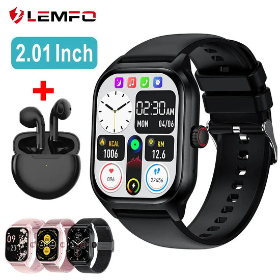 LEMFO LT10 Smart Watch 2024 Android Gift Bluetooth Call Smartwatch Pear Poppy
