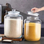 Large Glass Storage Jars Sealed Design Home Decor Wide Mouth Containers Reusable Kitchen Canister Clear Glass Jar HASHTAG