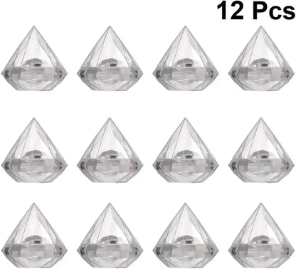 Diamond Shaped Candy Boxes Transparent Wedding Favors 12 Pcs Container. - HASHTAG