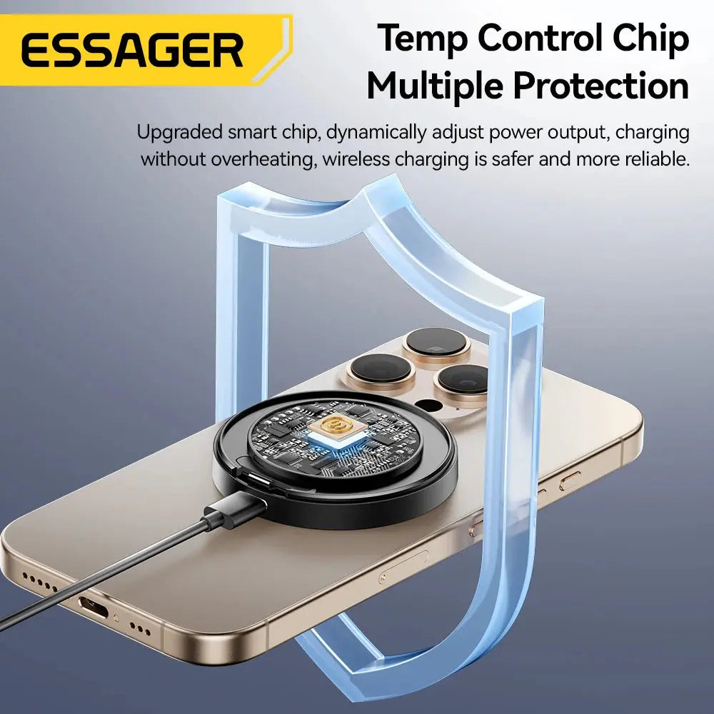 Caricabatterie wireless magnetico Essager con supporto 15W ricarica rapida per iPhone16 15 14 13Pro Max Airpods Mini caricabatterie per telefono wireless - My Hashtag Shop