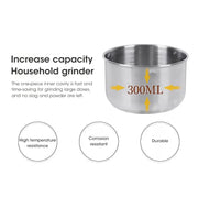 Mini Electric Grinder Household 300ml Ultrafine Baby Food Grinder Coffee Grinder Spice Pepper Mill Grain Mill 2/4 Blades HASHTAG