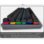 Tastiera meccanica da gioco retroilluminata Kit meccanico da gioco RGB PC tastiera cablata USB Keybord tastiera ergonomica per Computer Mini Teclado HASHTAG