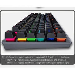 Tastiera meccanica da gioco retroilluminata Kit meccanico da gioco RGB PC tastiera cablata USB Keybord tastiera ergonomica per Computer Mini Teclado HASHTAG