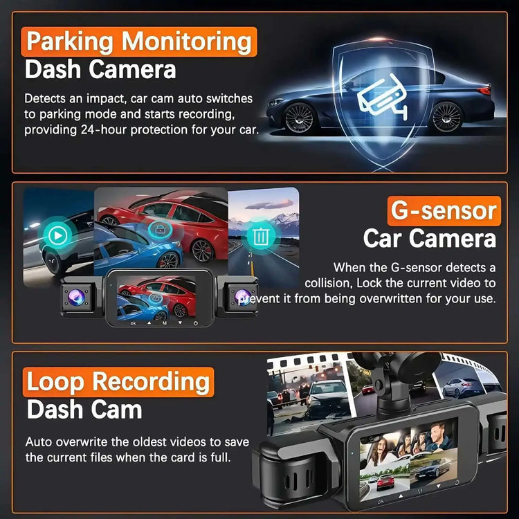 Dashcam 4 canali wifi car dvr cruscotto telecamere per auto way back box modalità parcheggio 24 ore anteriore e posteriore interno 360 dash cam - My Hashtag Shop