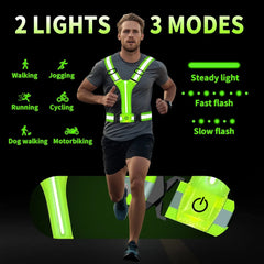 Outdoor Night Walking Safety Vest Highlight Adjustable Lightweight Reflective Vest Cycling Safety Straps Waterproof Running Gear HASHTAG