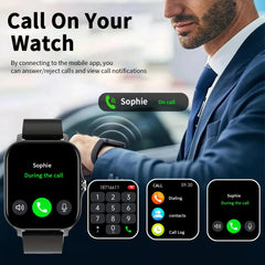 Smart Watch, Chiamata/Dial wireless, Promemoria APP multipli, Adatto per uomini e donne, Orologio sportivo, Compatibile con IPhone/Andrio HASHTAG
