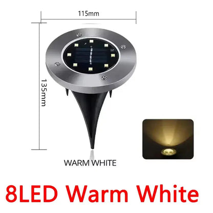1/4/8 pezzi luci solari per esterni 8/20 LED disco lampada sotterranea faretto luce solare interrata per la decorazione del cortile del prato del giardino domestico