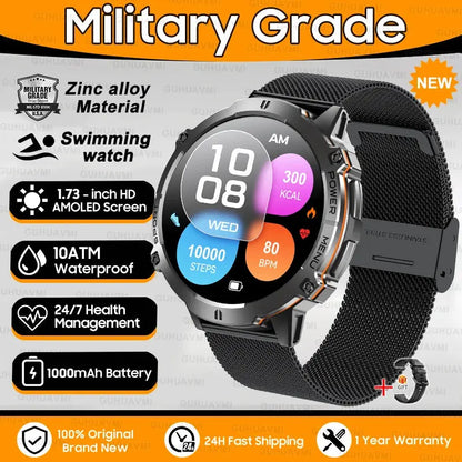 Smartwatch militare GPS AMOLED 1100mAh impermeabile 10ATM