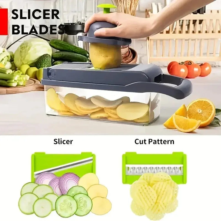 Tritatutto per verdure multifunzionale Tritatutto per cipolla Manico Griglia per alimenti Chopper per alimenti Cucina Affettatrice per verdure Dicer Cut - My Hashtag Shop