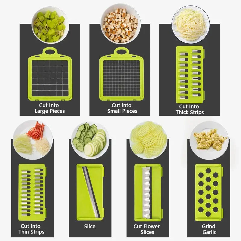 Tritatutto per verdure multifunzionale Tritatutto per cipolla Manico Griglia per alimenti Chopper per alimenti Cucina Affettatrice per verdure Dicer Cut - My Hashtag Shop